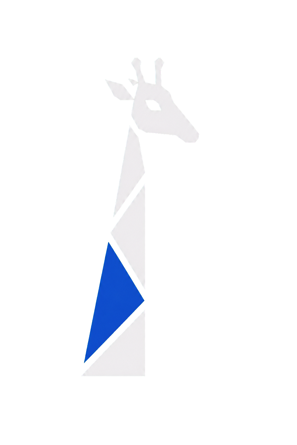 Geometric white and cobalt giraffe